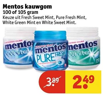 Aanbiedingen Mentos kauwgom - Mentos - Geldig van 25/04/2017 tot 07/05/2017 bij Kruidvat