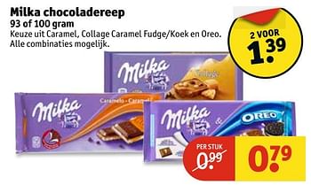 Aanbiedingen Milka chocoladereep - Milka - Geldig van 25/04/2017 tot 07/05/2017 bij Kruidvat