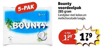 Aanbiedingen Bounty voordeelpak - Bounty - Geldig van 25/04/2017 tot 07/05/2017 bij Kruidvat
