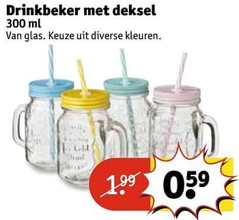Aanbiedingen Drinkbeker met deksel - Huismerk - Kruidvat - Geldig van 25/04/2017 tot 07/05/2017 bij Kruidvat
