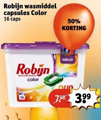 Aanbiedingen Robijn wasmiddel capsules color - Robijn - Geldig van 25/04/2017 tot 07/05/2017 bij Kruidvat