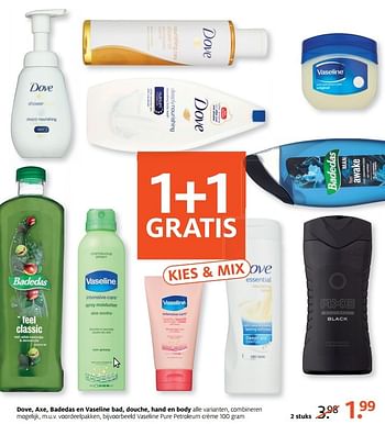 Aanbiedingen Vaseline pure petroleum crème - Dove - Geldig van 01/05/2017 tot 07/05/2017 bij Etos