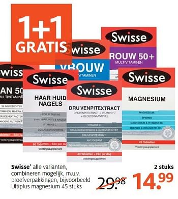 Aanbiedingen Ultiplus magnesium - Swisse  - Geldig van 01/05/2017 tot 07/05/2017 bij Etos