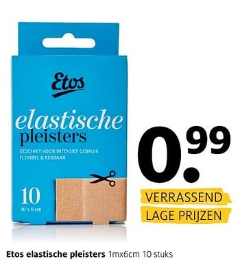 Aanbiedingen Etos elastische pleisters - Huismerk - Etos - Geldig van 01/05/2017 tot 07/05/2017 bij Etos