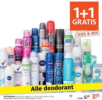 Aanbiedingen Nivea man fresh active deodorant - Nivea - Geldig van 01/05/2017 tot 07/05/2017 bij Etos