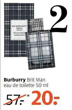 Aanbiedingen Burburry brit man eau de toilette - Burberry Brit - Geldig van 01/05/2017 tot 07/05/2017 bij Etos