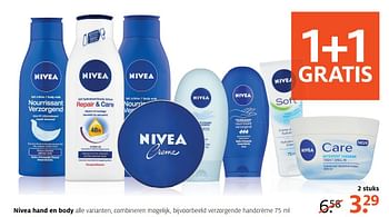 Aanbiedingen Verzorgende handcrème - Nivea - Geldig van 01/05/2017 tot 07/05/2017 bij Etos