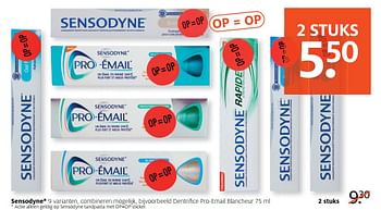 Aanbiedingen Sensodyne dentrifice pro-email blancheur - Sensodyne - Geldig van 01/05/2017 tot 07/05/2017 bij Etos