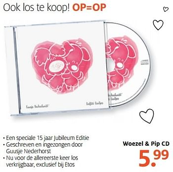 Aanbiedingen Woezel + pip cd - Woezel en Pip - Geldig van 01/05/2017 tot 07/05/2017 bij Etos