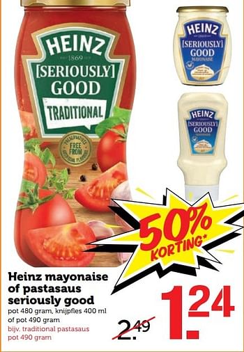 Aanbiedingen Heinz mayonaise of pastasaus seriously good - Heinz - Geldig van 01/05/2017 tot 07/05/2017 bij Coop