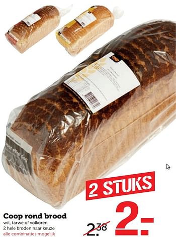 Aanbiedingen Coop rond brood - Huismerk - Coop - Geldig van 01/05/2017 tot 07/05/2017 bij Coop