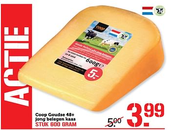 Aanbiedingen Coop goudse 48+ jong belegen kaas - Huismerk - Coop - Geldig van 01/05/2017 tot 07/05/2017 bij Coop