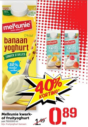 Aanbiedingen Melkunie kwarkof fruityoghurt - Melkunie - Geldig van 01/05/2017 tot 07/05/2017 bij Coop