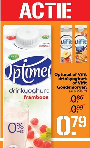 Aanbiedingen Optimel of vifi t drinkyoghurt of vifi t goedemorgen - Campina - Geldig van 01/05/2017 tot 07/05/2017 bij Coop