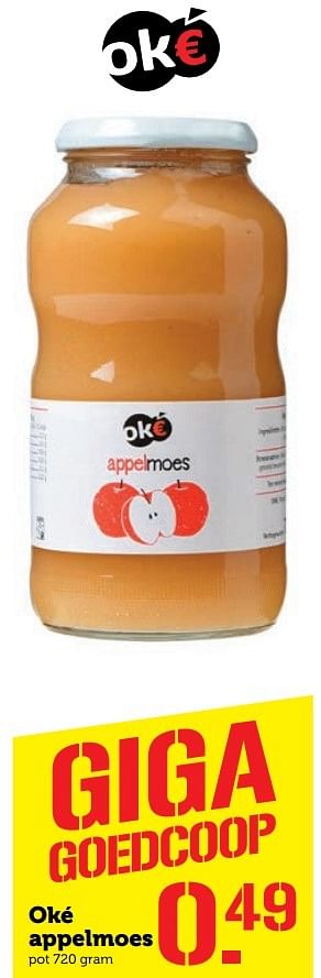 Aanbiedingen Oké appelmoes - Oké - Geldig van 01/05/2017 tot 07/05/2017 bij Coop