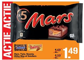 Aanbiedingen Mars, twix, bounty, milky way of snickers - Mars Snacks - Geldig van 01/05/2017 tot 07/05/2017 bij Coop