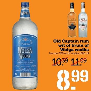 Aanbiedingen Old captain rum wit of bruin of wolga wodka - Huismerk - Coop - Geldig van 01/05/2017 tot 07/05/2017 bij Coop