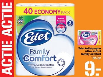 Aanbiedingen Edet toiletpapier ultra soft of family comfort - Edet - Geldig van 01/05/2017 tot 07/05/2017 bij Coop