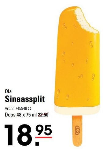 Aanbiedingen Ola sinaassplit - Ola - Geldig van 20/04/2017 tot 08/05/2017 bij Sligro