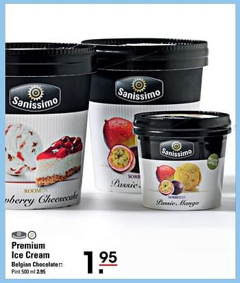 Aanbiedingen Premium ice cream belgian chocolate - sanissimo - Geldig van 20/04/2017 tot 08/05/2017 bij Sligro