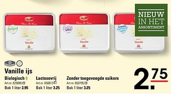 Aanbiedingen Vanille ijs biologisch - sanissimo - Geldig van 20/04/2017 tot 08/05/2017 bij Sligro