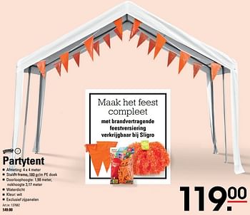 Aanbiedingen Partytent - Sediamo - Geldig van 20/04/2017 tot 08/05/2017 bij Sligro