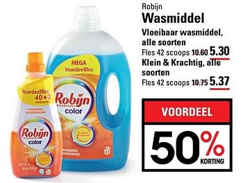 Aanbiedingen Robijn wasmiddel vloeibaar wasmiddel, alle soorten - Robijn - Geldig van 20/04/2017 tot 08/05/2017 bij Sligro