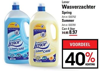 Aanbiedingen Lenor wasverzachter spring - Lenor - Geldig van 20/04/2017 tot 08/05/2017 bij Sligro