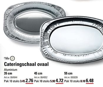 Aanbiedingen Cateringschaal ovaal aluminium 35 cm - Takedis - Geldig van 20/04/2017 tot 08/05/2017 bij Sligro