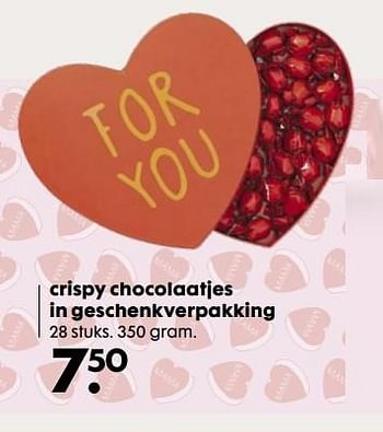 Aanbiedingen Crispy chocolaatjes in geschenkverpakking - Huismerk - Hema - Geldig van 01/05/2017 tot 21/05/2017 bij Hema
