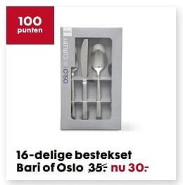 Aanbiedingen 16-delige bestekset bari of oslo - Huismerk - Hema - Geldig van 01/05/2017 tot 21/05/2017 bij Hema