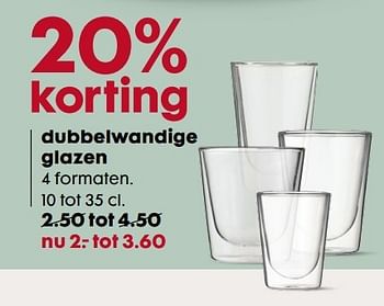 Aanbiedingen Dubbelwandige glazen - Huismerk - Hema - Geldig van 01/05/2017 tot 21/05/2017 bij Hema