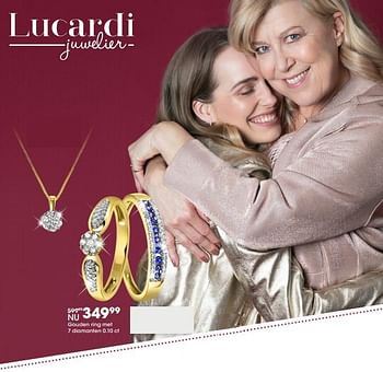 Aanbiedingen Gouden ring met 7 diamanten 0.10 ct - Huismerk - Lucardi - Geldig van 01/05/2017 tot 14/05/2017 bij Lucardi