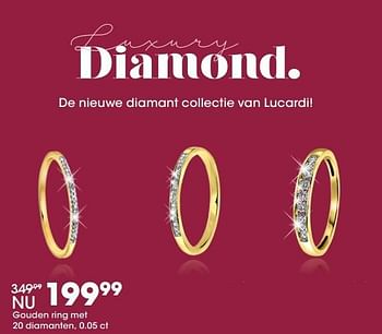 Aanbiedingen Gouden ring met 20 diamanten, 0.05 ct - Huismerk - Lucardi - Geldig van 01/05/2017 tot 14/05/2017 bij Lucardi