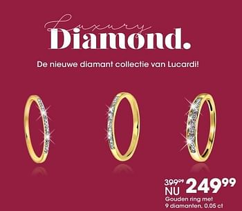 Aanbiedingen Gouden ring met 9 diamanten, 0.05 ct - Huismerk - Lucardi - Geldig van 01/05/2017 tot 14/05/2017 bij Lucardi