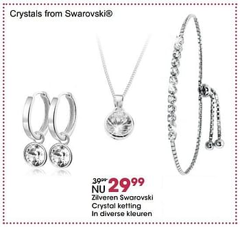 Aanbiedingen Zilveren swarovski crystal ketting in diverse kleuren - Swarovski - Geldig van 01/05/2017 tot 14/05/2017 bij Lucardi