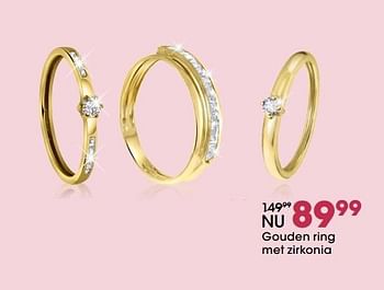 Aanbiedingen Gouden ring met zirkonia - Huismerk - Lucardi - Geldig van 01/05/2017 tot 14/05/2017 bij Lucardi