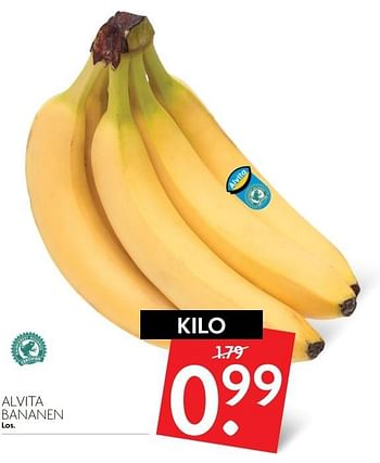 Aanbiedingen Alvita bananen - Alvita - Geldig van 30/04/2017 tot 06/05/2017 bij Deka Markt