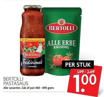 Aanbiedingen Bertolli pastasaus - Bertolli - Geldig van 30/04/2017 tot 06/05/2017 bij Deka Markt