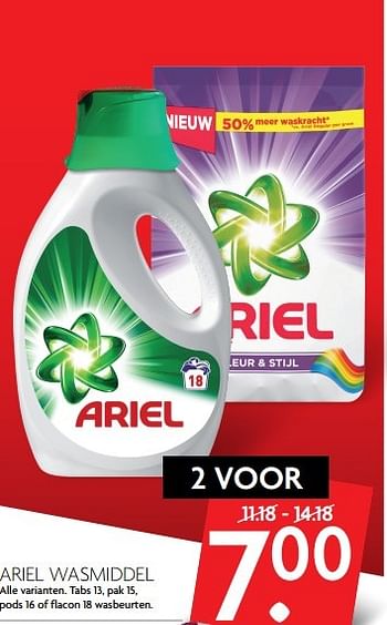 Aanbiedingen Ariel wasmiddel - Ariel - Geldig van 30/04/2017 tot 06/05/2017 bij Deka Markt