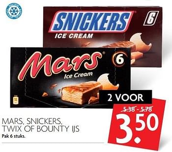 Aanbiedingen Mars, snickers, twix of bounty ijs - Mars - Geldig van 30/04/2017 tot 06/05/2017 bij Deka Markt