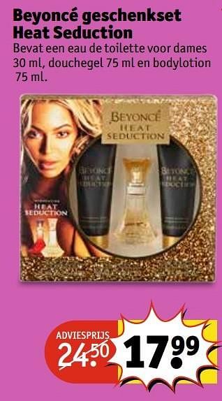 Aanbiedingen Beyoncé geschenkset heat seduction - Beyoncé Heat - Geldig van 02/05/2017 tot 07/05/2017 bij Kruidvat