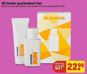 Aanbiedingen Jil sander geschenkset sun - Jil Sander - Geldig van 02/05/2017 tot 07/05/2017 bij Kruidvat