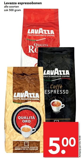 Aanbiedingen Lavazza espressobonen - Lavazza - Geldig van 01/05/2017 tot 07/05/2017 bij Deen Supermarkten