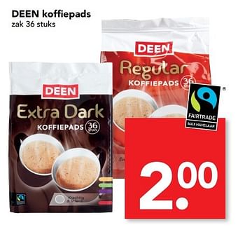 Aanbiedingen Deen koffiepads - Huismerk deen supermarkt - Geldig van 01/05/2017 tot 07/05/2017 bij Deen Supermarkten
