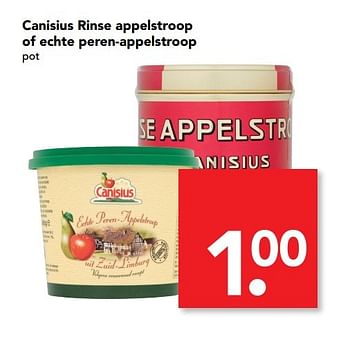Aanbiedingen Canisius rinse appelstroop of echte peren-appelstroop - Canisius - Geldig van 01/05/2017 tot 07/05/2017 bij Deen Supermarkten
