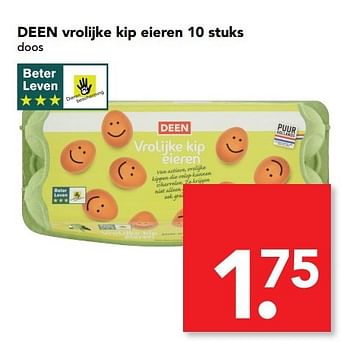 Aanbiedingen Deen vrolijke kip eieren - Huismerk deen supermarkt - Geldig van 01/05/2017 tot 07/05/2017 bij Deen Supermarkten