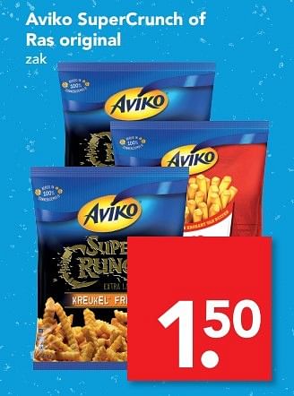 Aanbiedingen Aviko supercrunch of ras origina - Aviko - Geldig van 01/05/2017 tot 07/05/2017 bij Deen Supermarkten