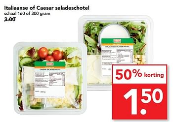 Aanbiedingen Italiaanse of caesar saladeschotel - Huismerk deen supermarkt - Geldig van 01/05/2017 tot 07/05/2017 bij Deen Supermarkten