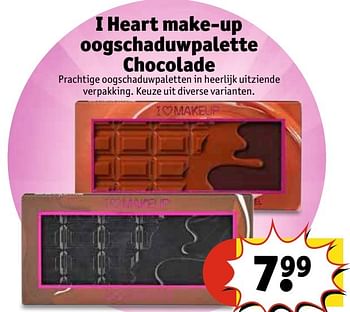 Aanbiedingen I heart make-up oogschaduwpalette chocolade - I Heart - Geldig van 02/05/2017 tot 07/05/2017 bij Kruidvat